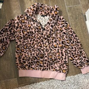 Mittoshop Pink Leopard Print Puffer Jacket